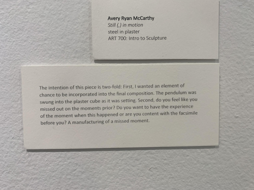 ●	<i>Still (,) in Motion</i>, Avery Ryan McCarthy Text Card